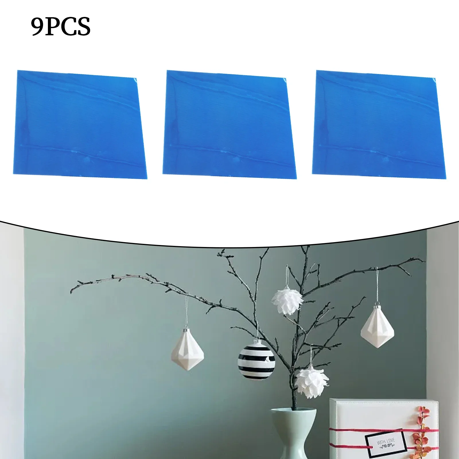 9PCS Mirror Wall Sticker Square Self-adhesive Acrylic Square Mirror Tile Wall Stickers Decal Home Living Room Decor