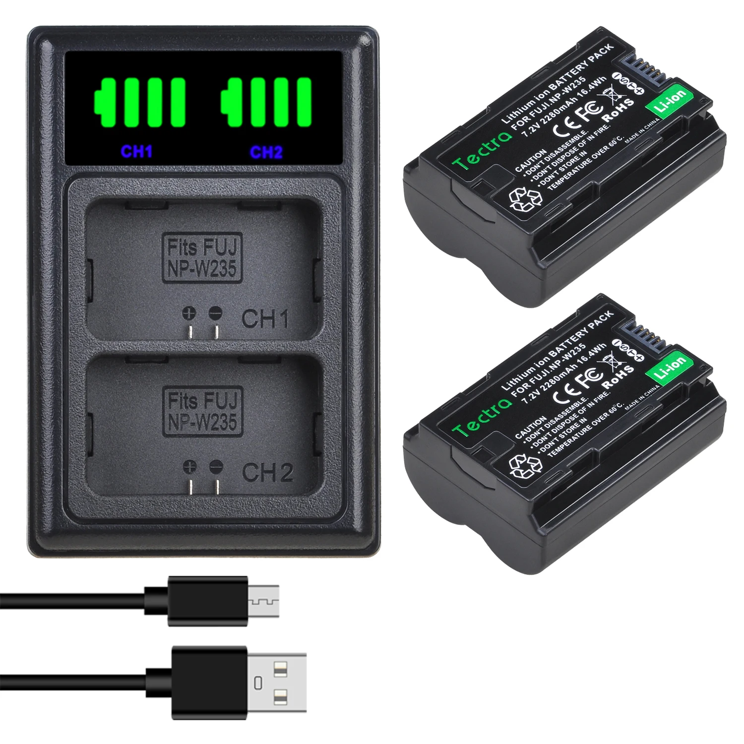 NP-W235 NPW235 Rechargeable Battery OR Charger for Fujifilm X-T5, X-T4, VG-XT4, X-S20, GFX50S II, GFX100S, X-H2, X-H2S Camera