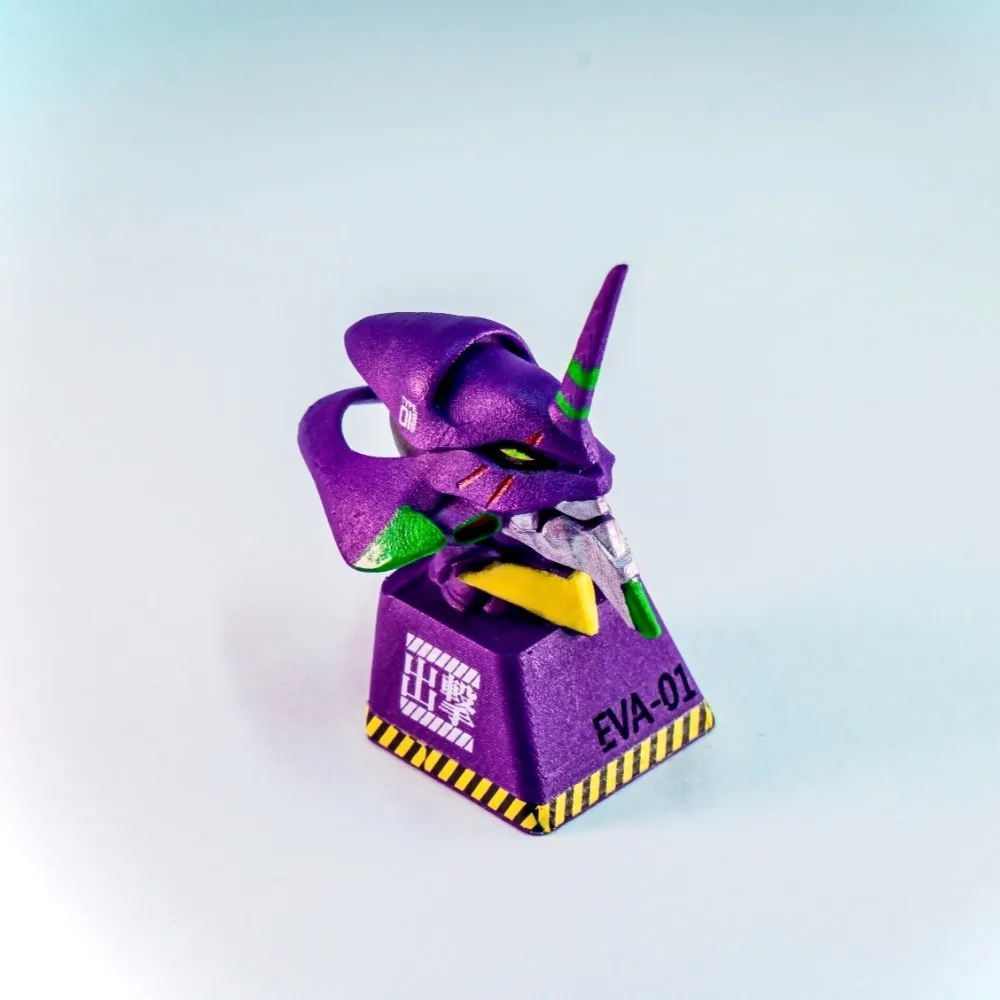EVA Anime Theme Resin Keycaps for Mechanical Keyboard Personalized Embossed Craft Gaming Accessories Handmade Personalized Gifts