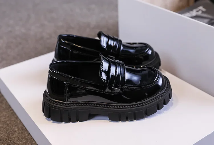 Frühling Herbst Jungen Mädchen Dickbesohlte Lackleder Oxford-Schuhe Kinder Weichbesohlte Rutschfeste Schul-Loafer Kinder Freizeit Schüler Schuhe – Detail 10