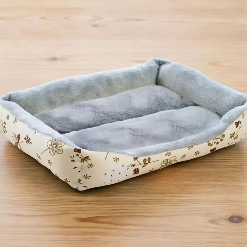 Cama de felpa floral cálida para perros y gatos todas las tallas - imagen 5