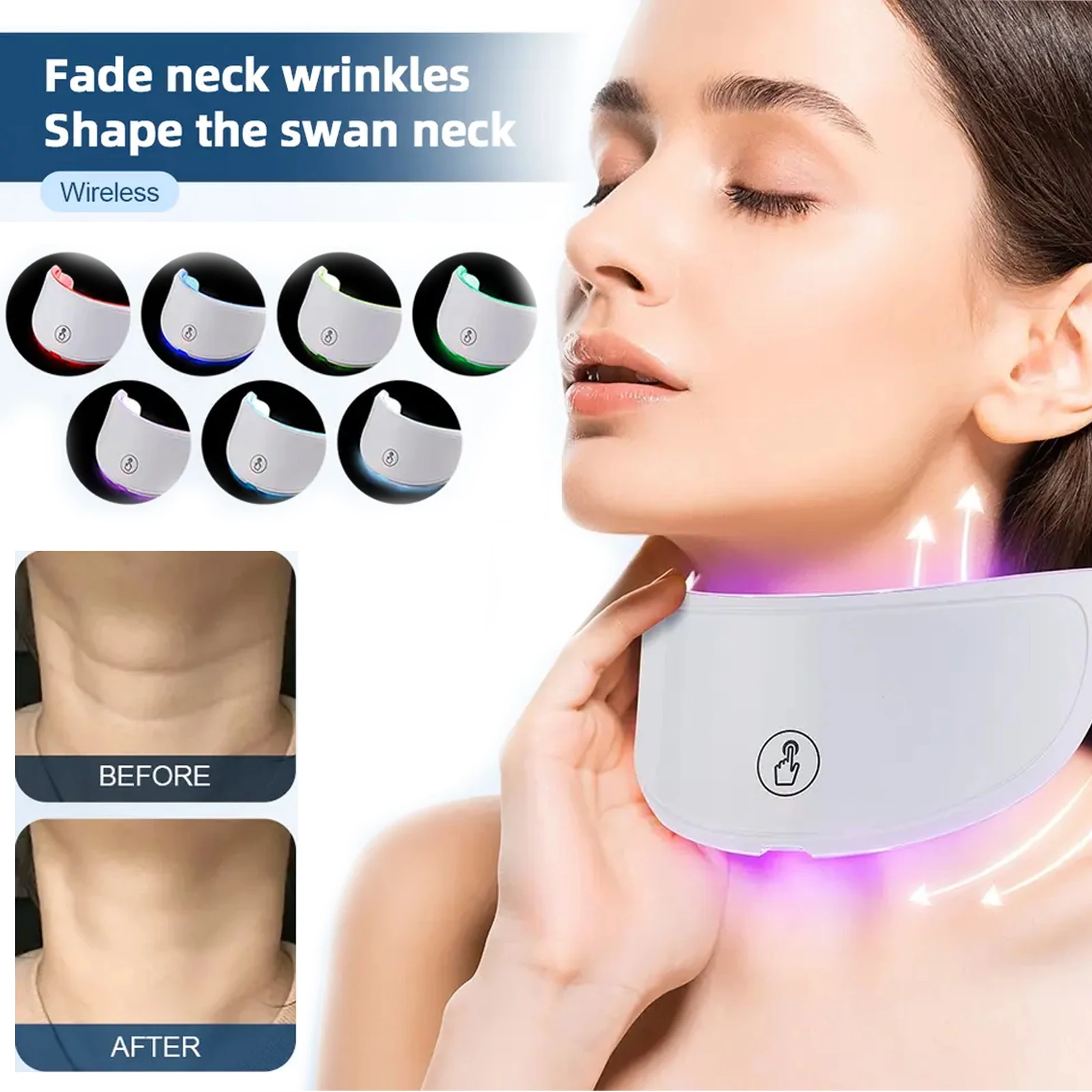 2025 Neck LED Lift Mask Photon Anti-Wrinkle Skin Tightening Neck Beauty Device Skin Brighten Rejuvenation Neck Wrinkle Remover