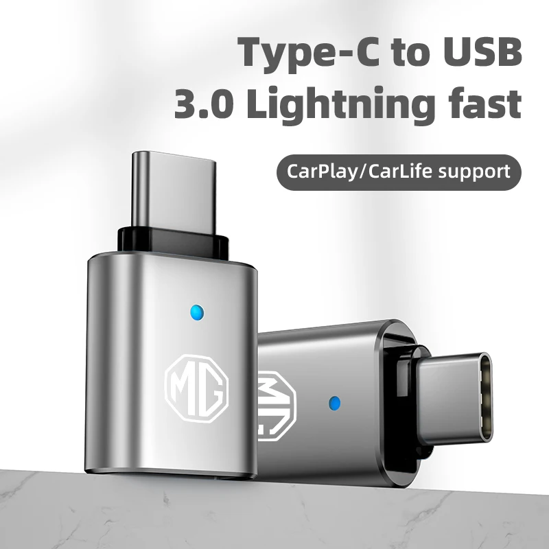 모리스 가라지 MG 6 3 5 7 TF ZR ZS HS GS GT 헥터용 차량용 LED 타입 C to USB 3.0 어댑터 케이블 컨버터 인테리어 액세서리 썸네일 5