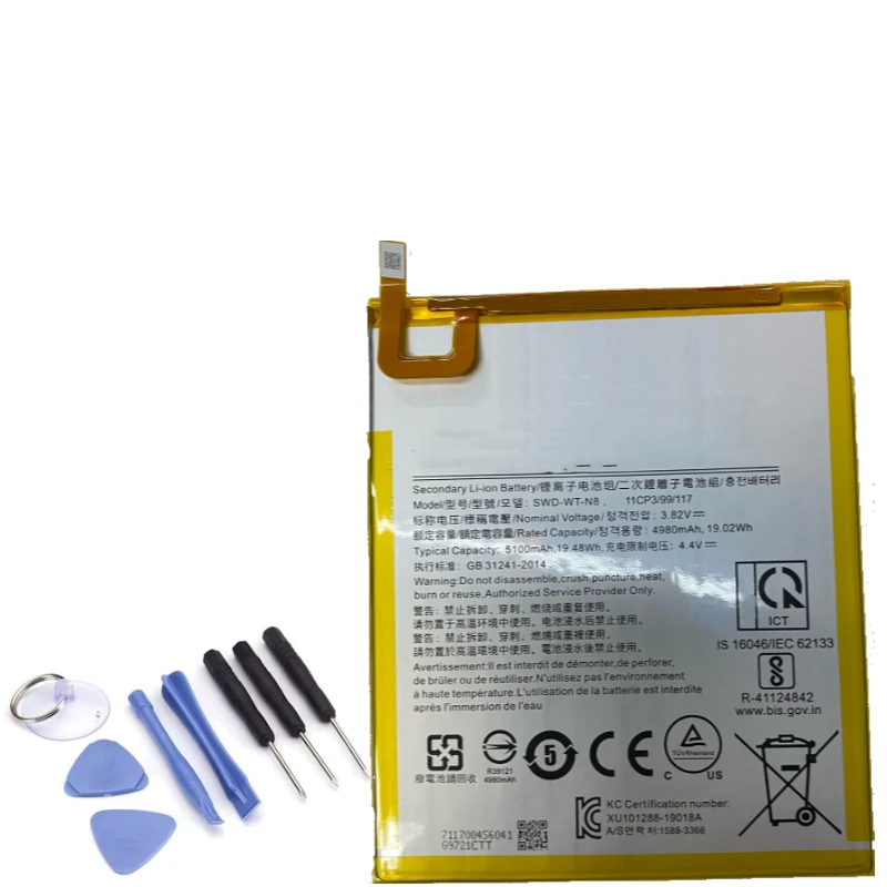 3.82V 5100mAh SWD-WT-N8 Phone Battery for Samsung Galaxy Tab A 8.0 Sm-t290 T29 T295 +Tools
