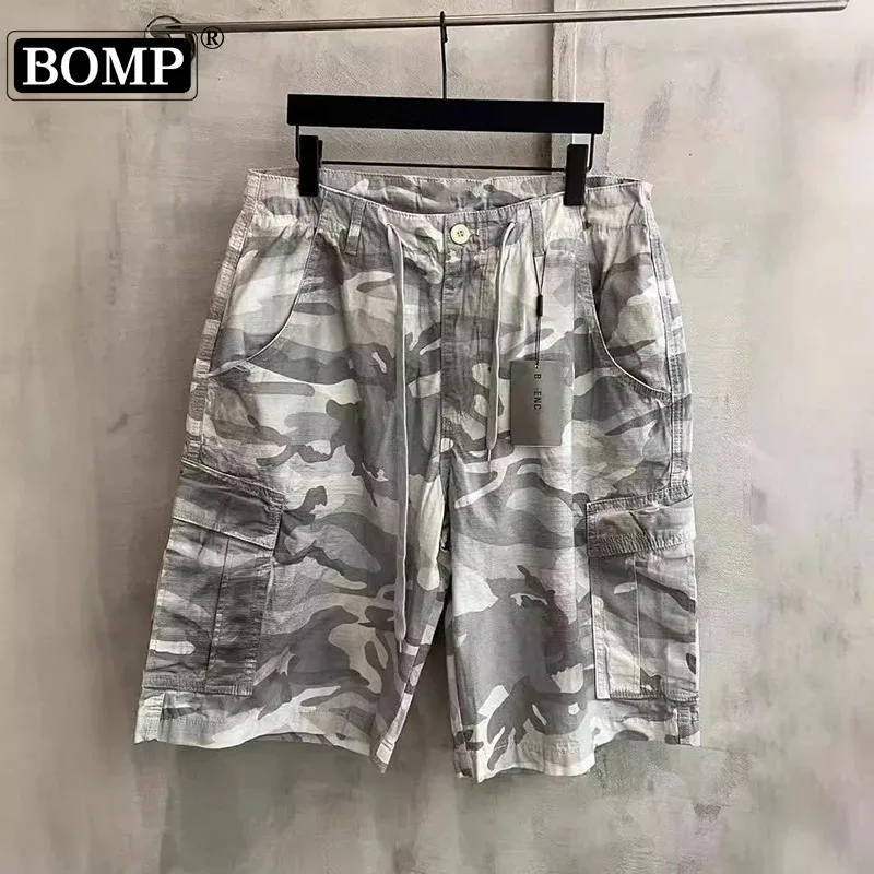 [BOMP] High End Original Padrão Paris B Indústria Pesada Pintados à Mão Grade de Pintura Suja Workwear Shorts Jeans Calças de Cinco Quartos