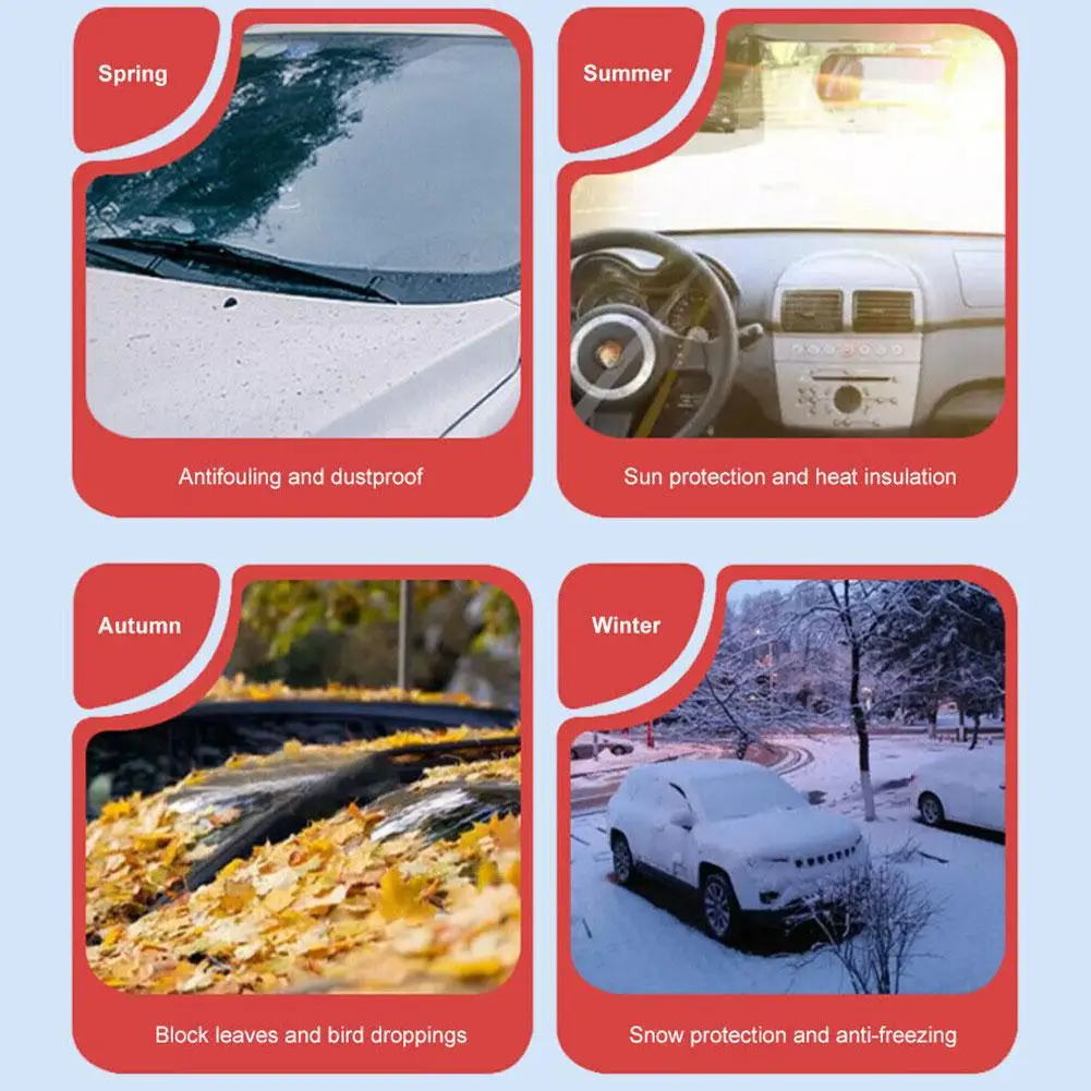 Car Magnetic Windshield Snow Ice Cover Thickened Waterproof Front Windshield Sun Shade Protector Car Accessories