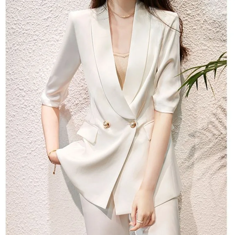 

Design Sense 2025 Men's Slim Fit Summer Suit Fashion Temperament Two-Piece y2k Casual Elegant Slightly Stretchy Pants