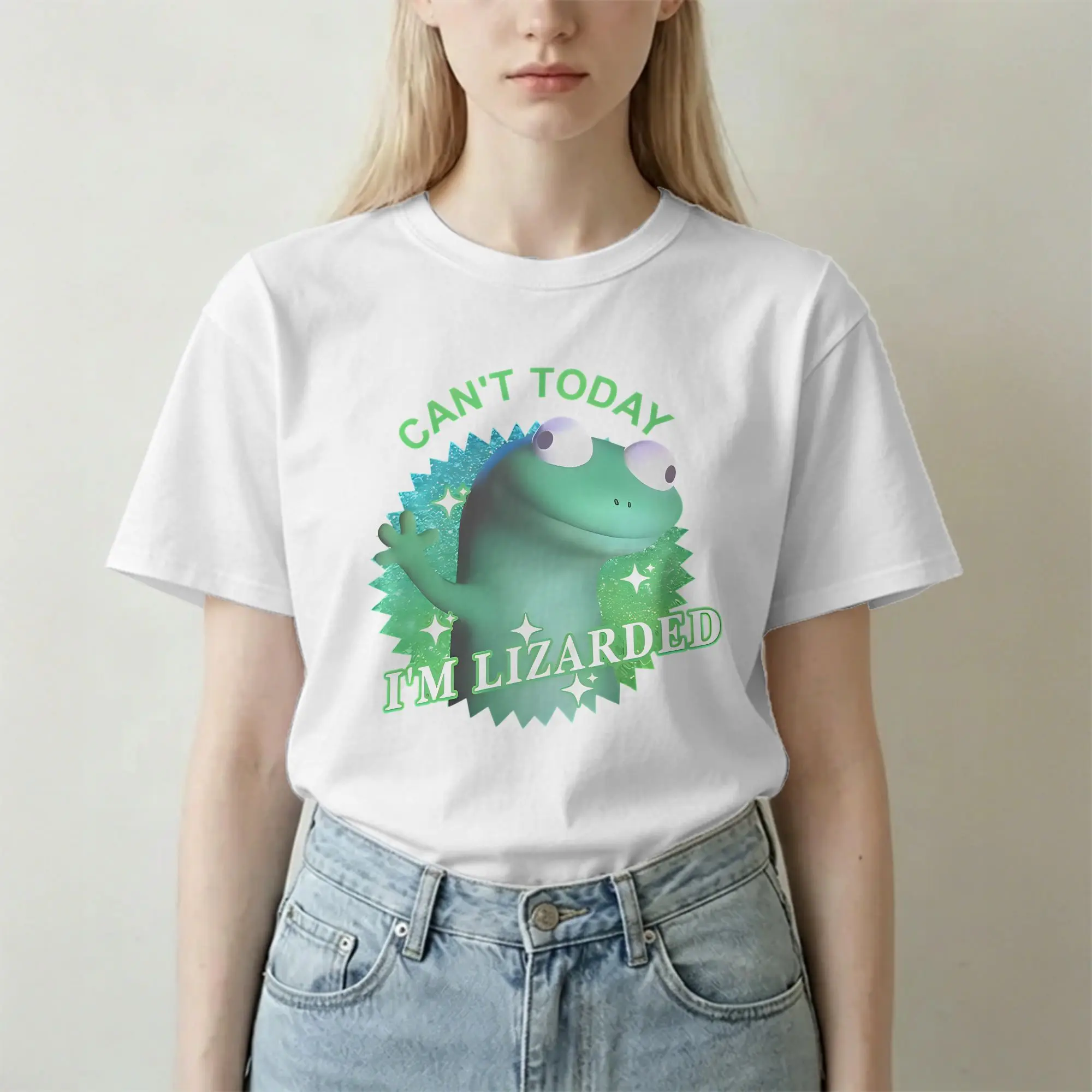 Novelty Lizard Meme T-Shirt for Men Women O Neck 100% Cotton T Shirt Short Sleeve Tee Shirt Plus Size Tops