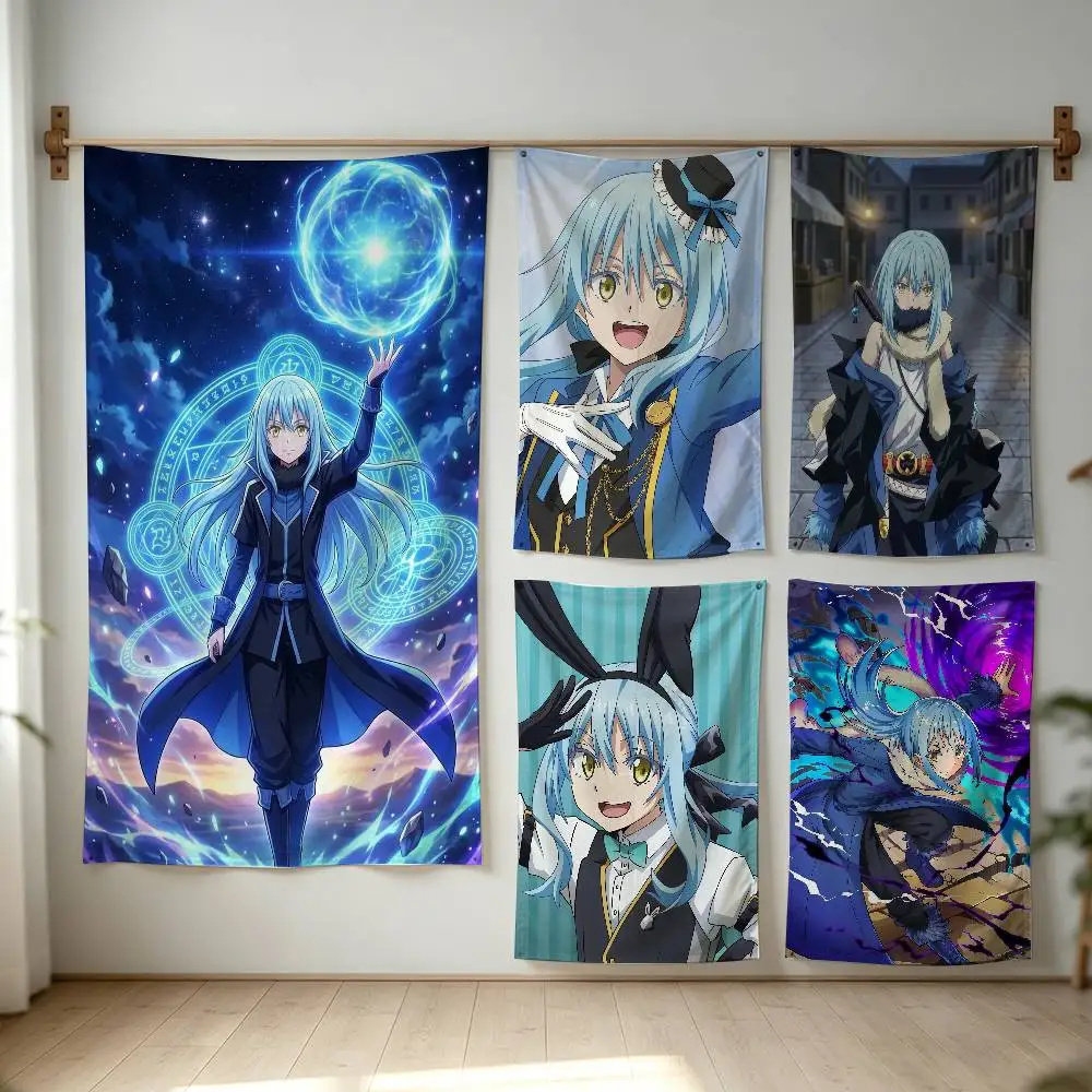 T-Tensura R-Rimuru Tempest Flag Digital Printing Banner for Garage Wall Out Door Decoration