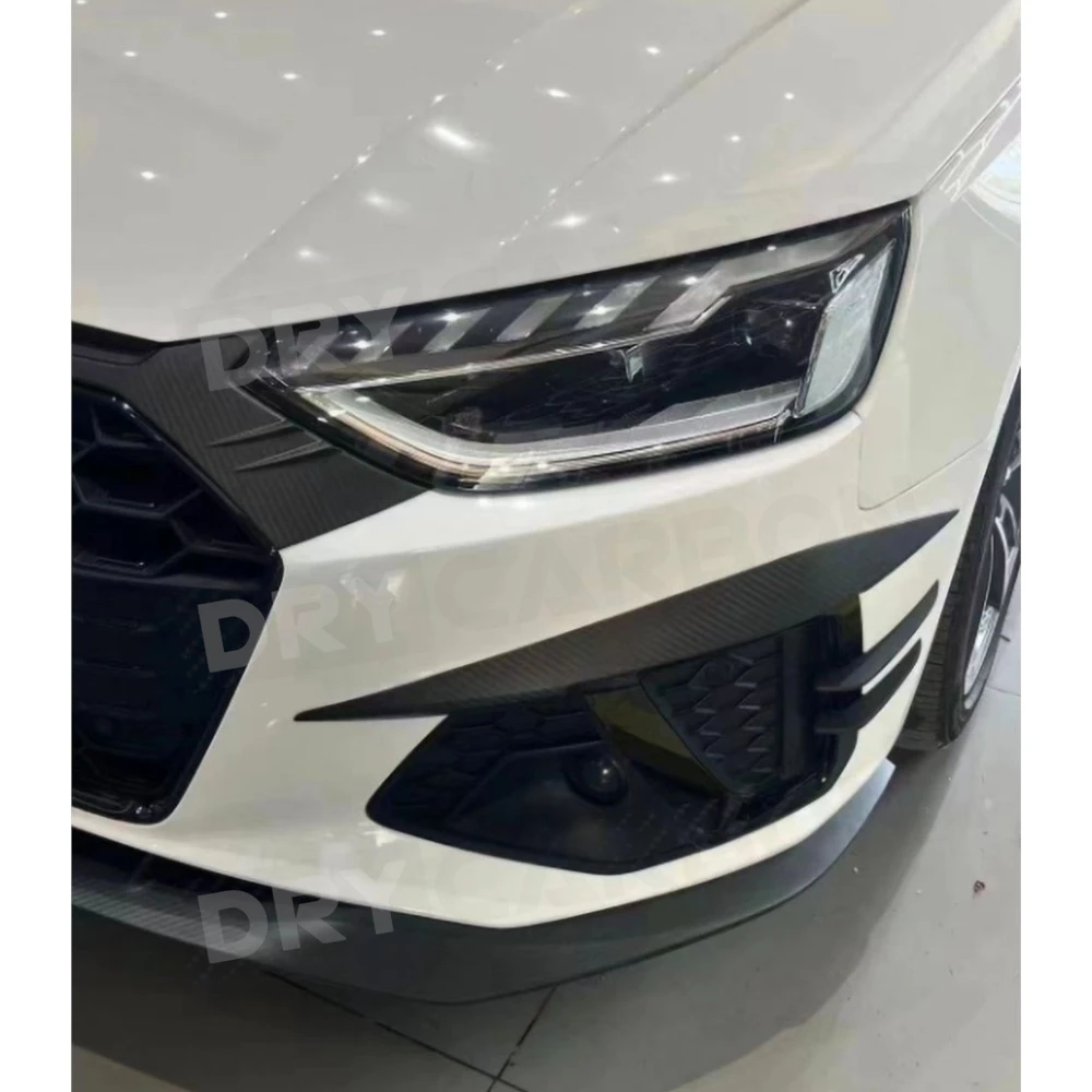 

A Style Front Bumper Canards Spoiler Splitters Front Grille Trim Cover Body Kits ABS For Audi A4 S4 Not Standard 2020-2024