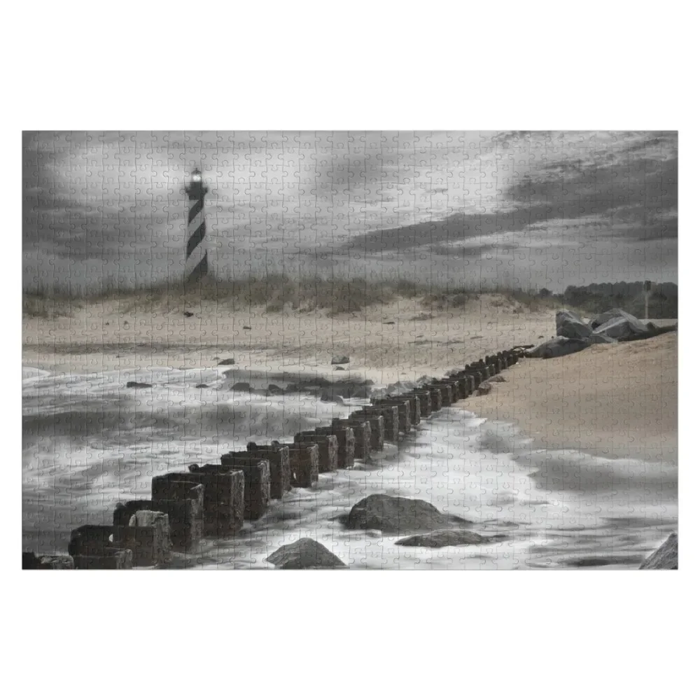Lighthouse of Cape Hatteras Jigsaw Puzzle Personalized Wooden Name With Personalized Photo Photo Customized Picture Puzzle