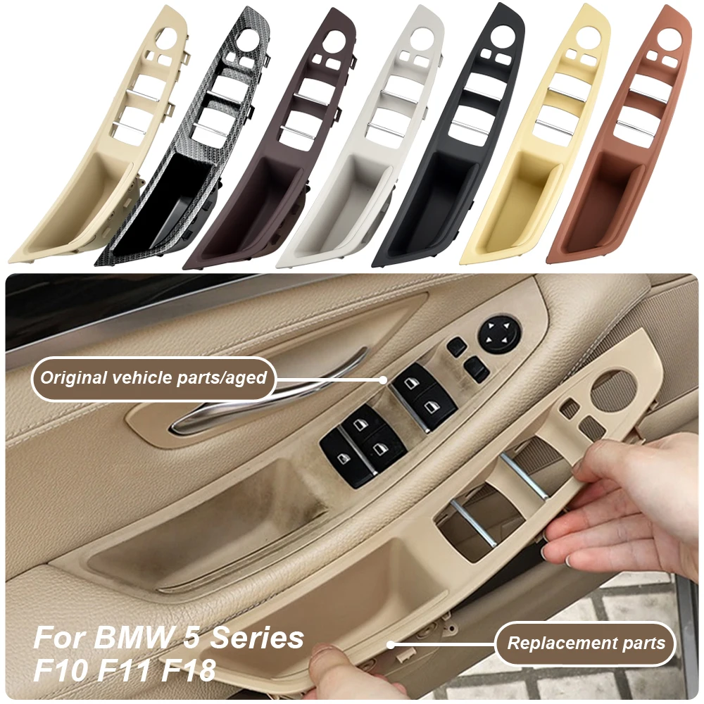 Car Interior Door Handle Inner Panel Pull Trim Cover Handle Set Armrest For BMW E70 E71 E72 X5 X6 Series LHD