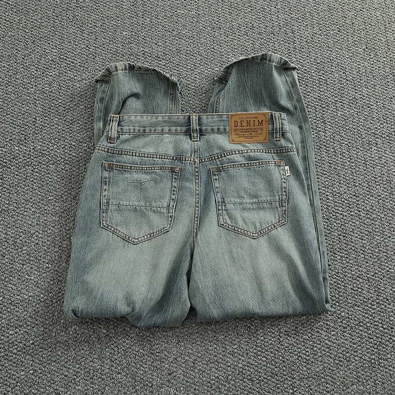 Men's Classic Five ket Straight Leg Jeans Rinsed Vintage Waed Lenzing Lyocell Fabric Spring Summer New Sle Casual Wear