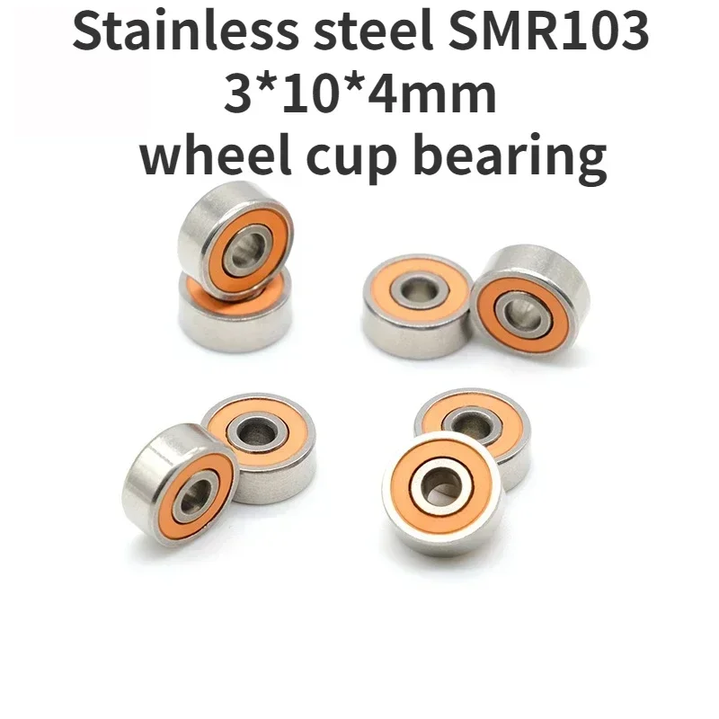 Stainless steel SMR103 water drop wheel cup modified  3x10x4mm micro   wheel cup bearing