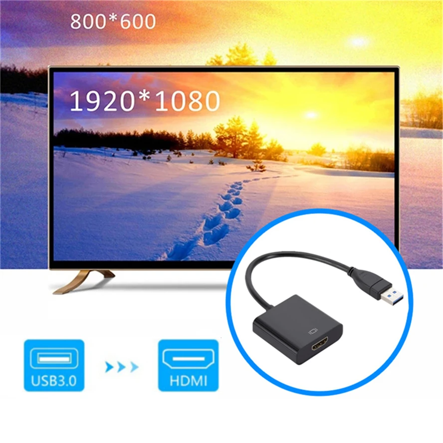 1080P USB 3.0 To HDMI-compatible External Video Adapter Cable Portable Video Audio Converter Drive For Desktop Laptop PC HDTV