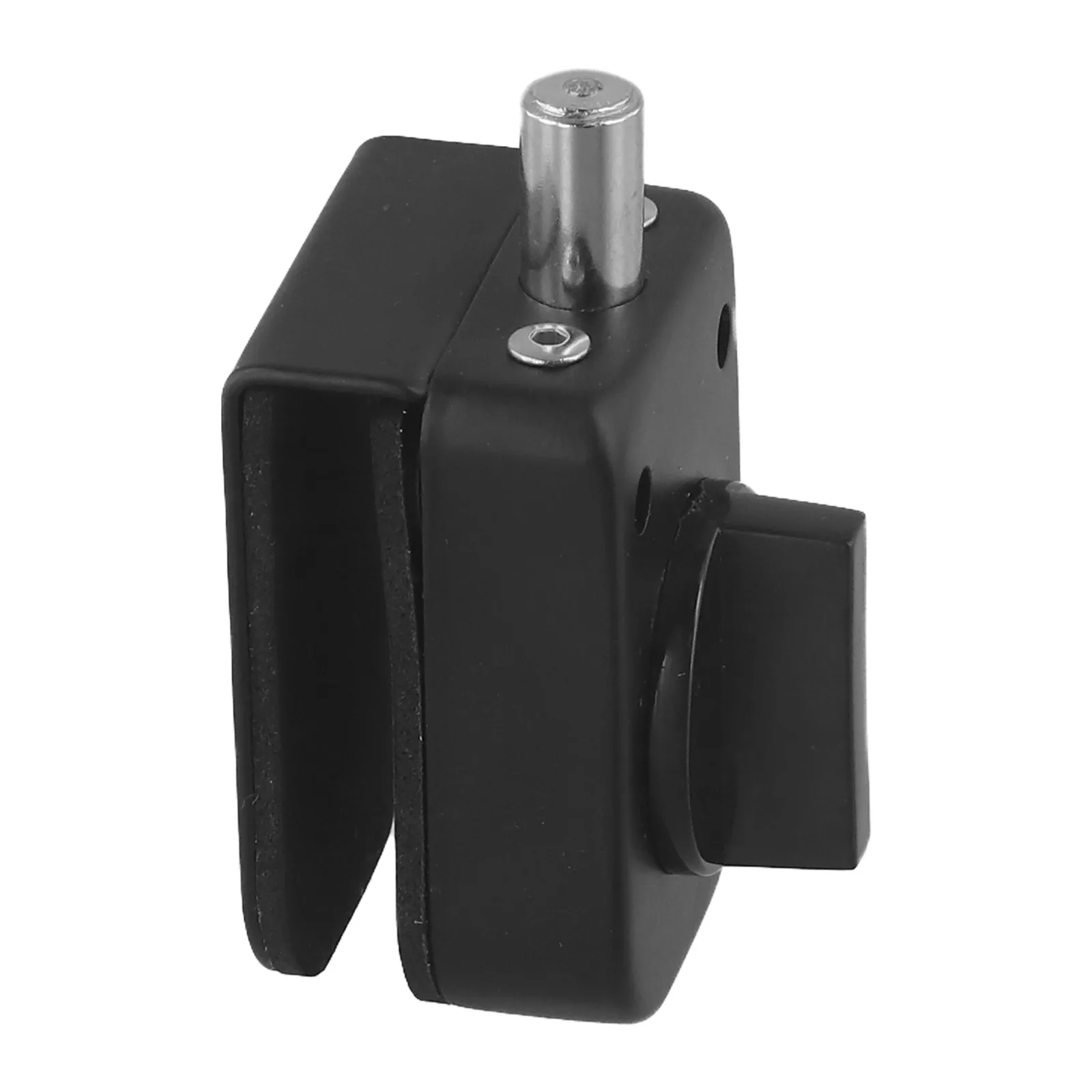Stainless Steel Black Glass Door Lock for Frameless Doors 8mm to 12mm Thickness Sliding Latch No Drilling Needed