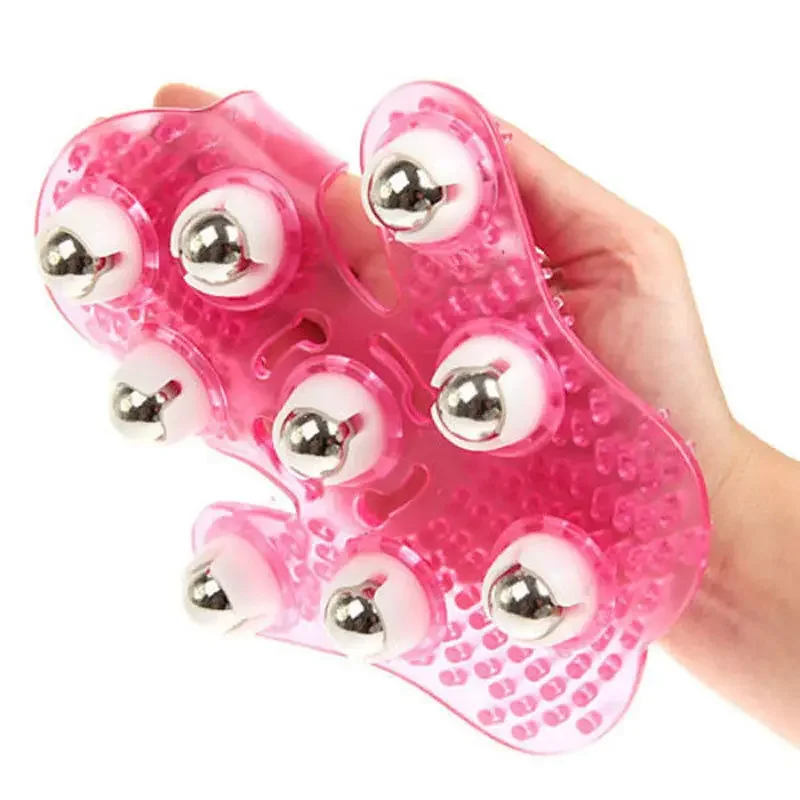 

New 360 Degree 9 Stell Metal Ball Rolling Roller Leg Hand Full Body for Palm Shaped Muscle Pain Relief Massager Beautiful Care