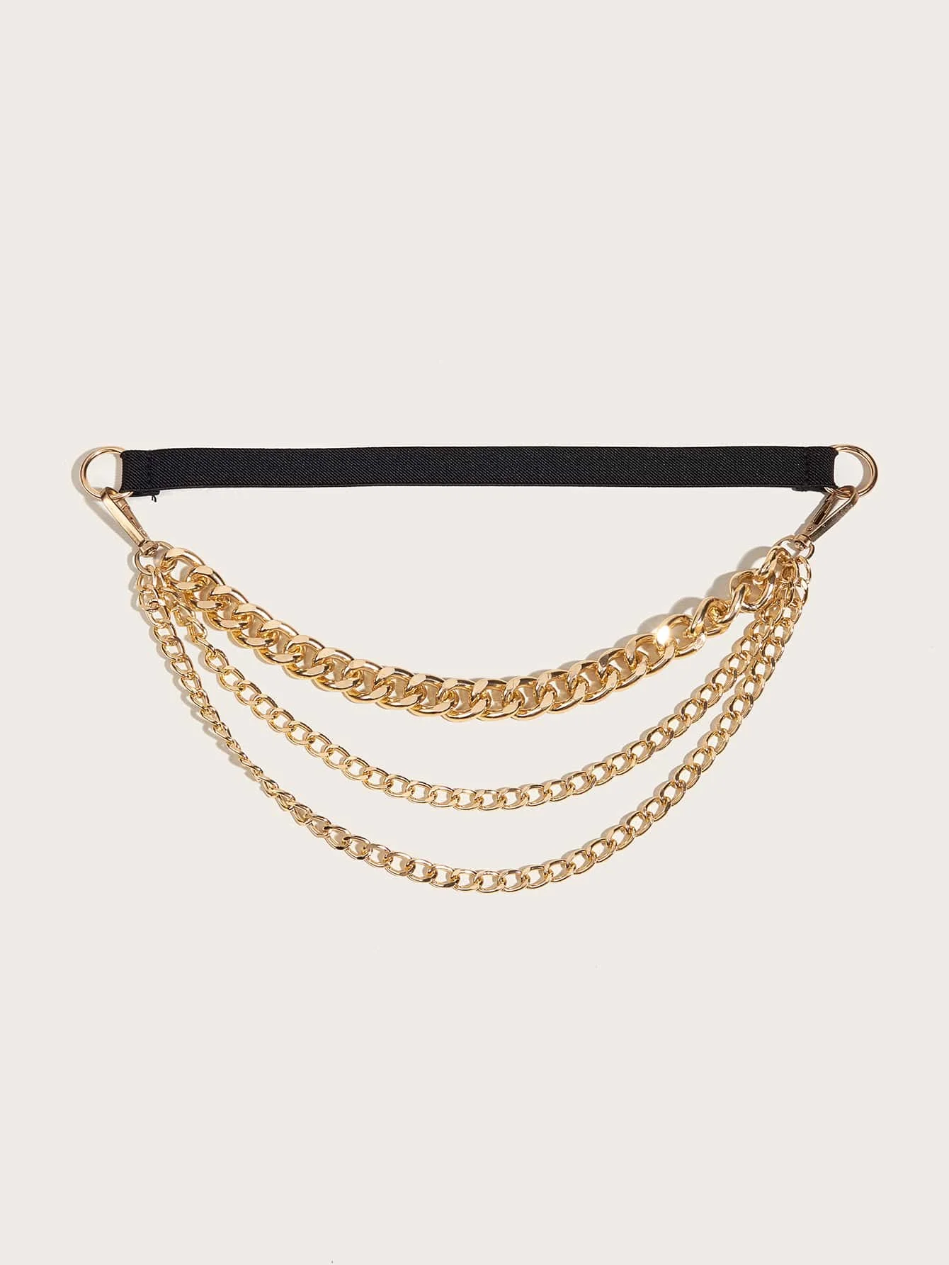 HERSHINE 1-piece Women's Fashionable Gold Multi-Layer Chain Embellished Elastic Belt, Elegant Party Accessory，spring，summer