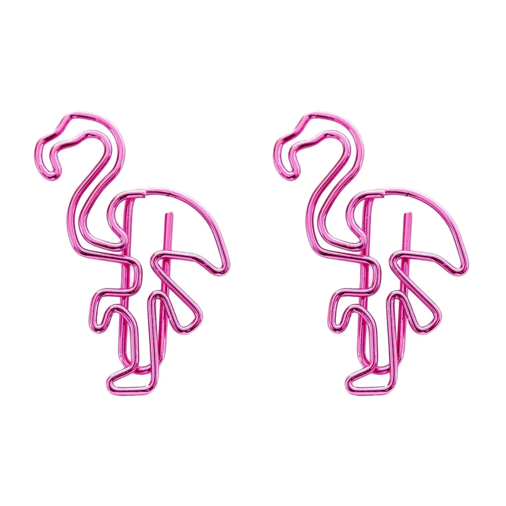 10 قطعة دبابيس ورق ملونة فلامنغو الكرتون ملف معدني المشابك عقد قوي مكتب مدرسة لوازم مكتبية حامل الرسالة #3