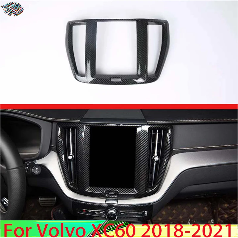 

For Volvo XC60 2018 2019 2020 2021 Car Accessories Carbon Fiber Style Navigation Box Car Sticker Navigation Switch Panel