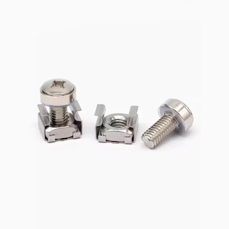 Nickel-plated crown triple Screw clamp nut set M5M6