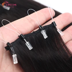 Beaded weft Hair Extensions Seamless Weft invisible Hair Bundles With micro Loop beads virgin Hair One-Step Flat Weft 100G-set