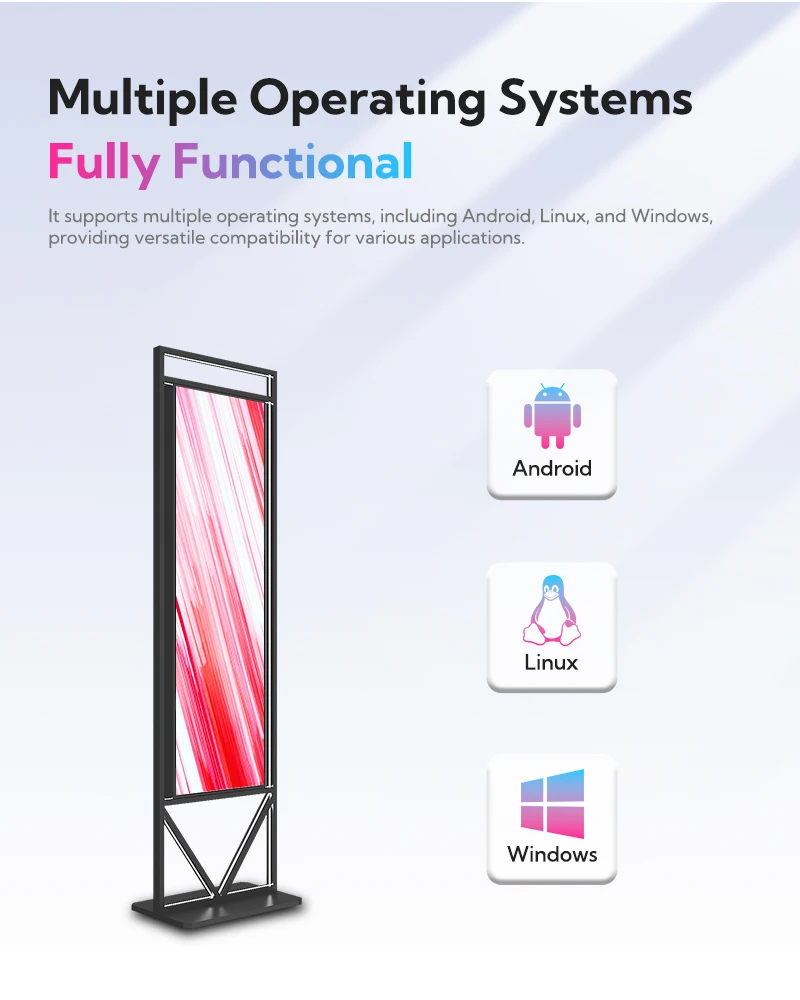Floor Standing Totem Digital Signage Kiosk Vertical Advertising Screen for Shop Mall