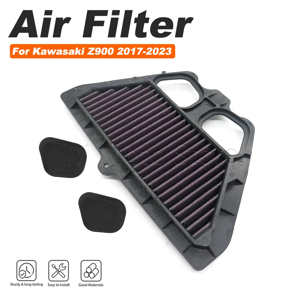 Motorcycle Air Filter Engine High Flow Intake Cleaner Element Replacement For Kawasaki Z900 Z 900 2017-2023 ZR900 ZR 900