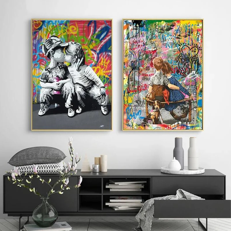 

Banksy Graffiti Art Canvas Painting Follow Your Dreams Posters and Prints Abstract Wall Art Picture for Living Room Home Decor
