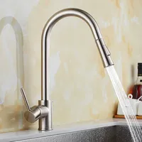 Pull Out Kitchen Faucet Nickel Brushed Copper Crane Sink Mixer Tap 360 degree rotation kitchen mixer taps Kitchen Tap