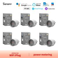 SONOFF Energy Monitoring WiFi Smart Plug S60 IPlug Swicth EU FR 4000W Work With Alexa Alice Smartthings Google Home Assistant