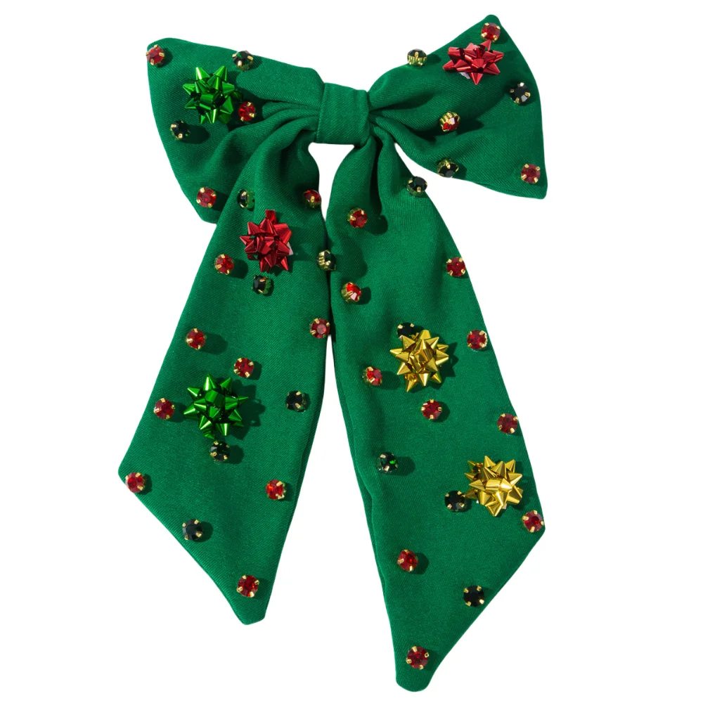 

Snowflake Christmas Hair Clip Flower Sequin Christmas Star Barrettes Crystal Shiny Xmas Velvet Bow Hairpin