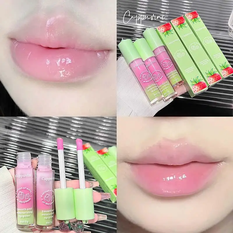 Cappuvini Roze Aardbei Lippenbalsem Waterig Hydraterend Verminder Liplijnen Lipgloss Lipverzorgingsproducten