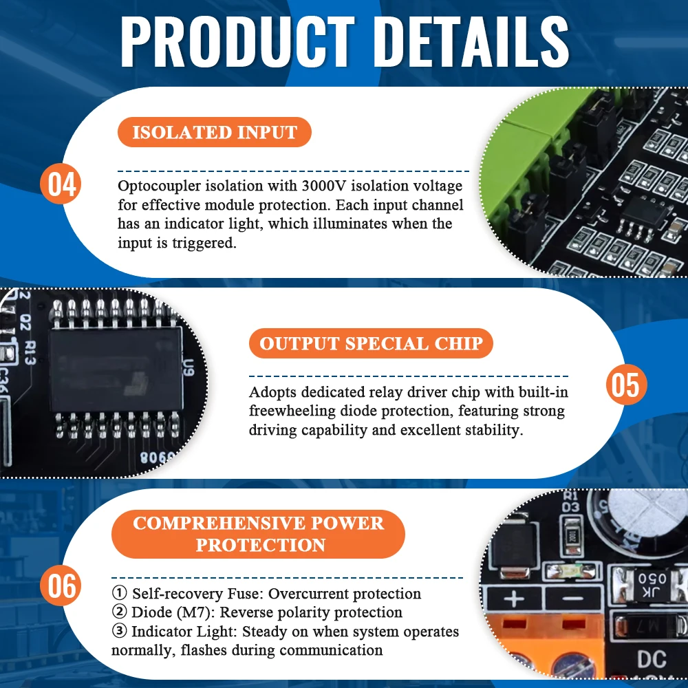 Isolation Type RS485 to 4-20mA 0-5V 0-10V Transform Module 2 4 Channel Modbus RTU RS485 to Analog Industrial Converter Modules