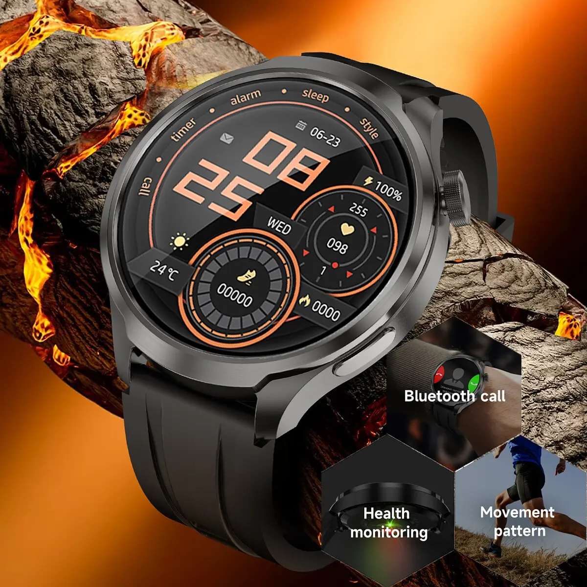 

2024 New Outdoor For Android IOS GPS Sports Smartwatch Men NFC Compass Fitness Tracker Waterproof Bluetooth Call Smartwatch Man