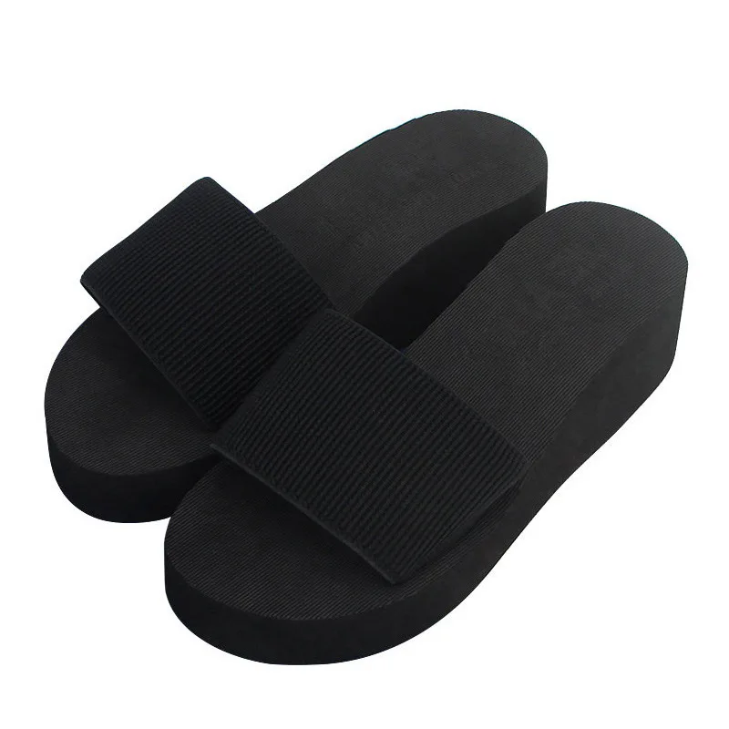 Fashion Women Platform Muffin Homes Slippers DIY Applique High Heel Beach Shoes Summer New Wedges Flat Slippers for Women Slides