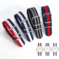 For Daniel Wellington Tissot Rolex Water Ghost Citizen Seiko Elastic Waterproof Nylon Watch Strap 18 20 22mm