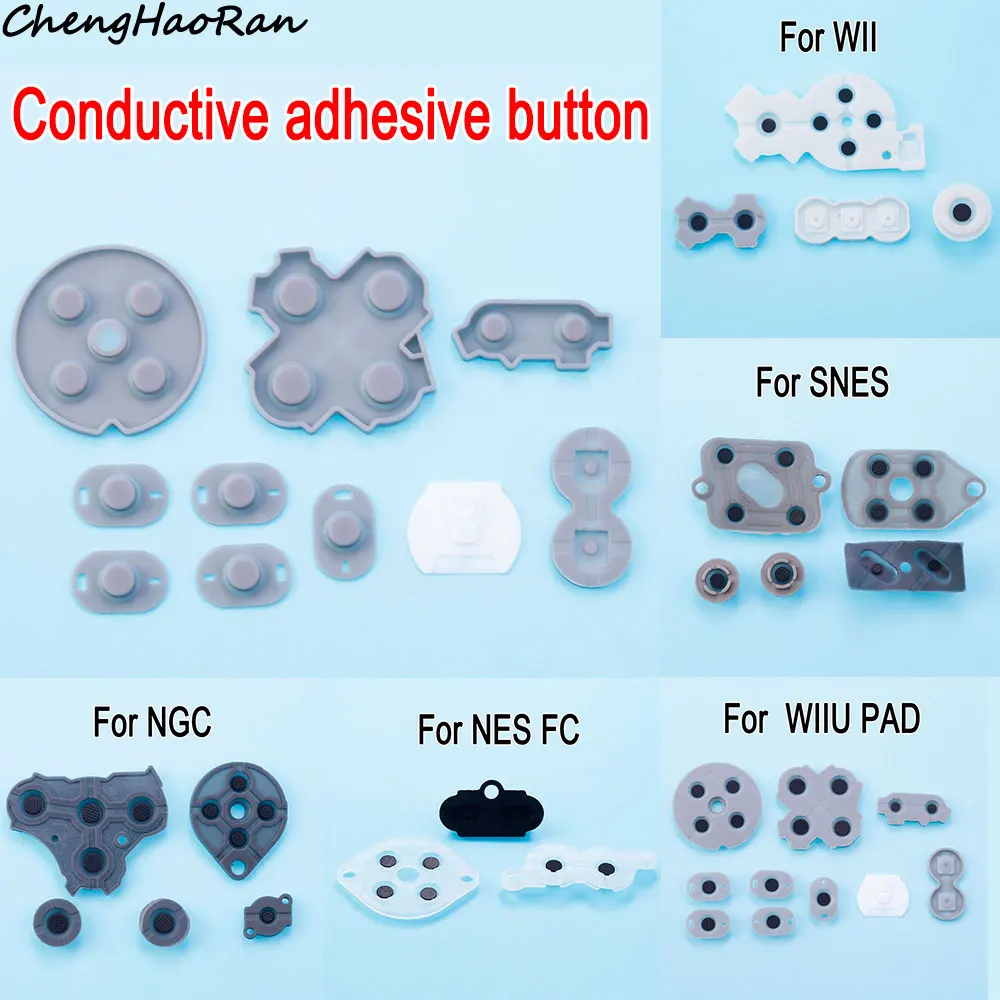 1 Set For Nintend Wii/WiiU PAD/Wii For SNES SFC/NES PC Console Conductive Rubber Silicone Pad Button Parts Replacement 