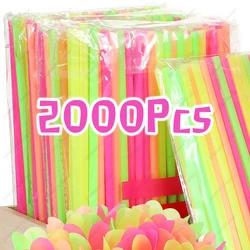 50-2000Pcs Spoon Straws Color Milkshake Smoothie Spoon Drinking Straw Beverage for Party Bar Birthday Supplies Wholesale