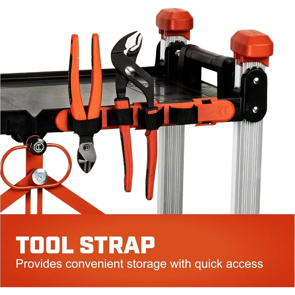 عربة عمل Crescent SITERUNNER ذات 3 طبقات قابلة للطي شديدة التحمل بسعة 300 رطل #6