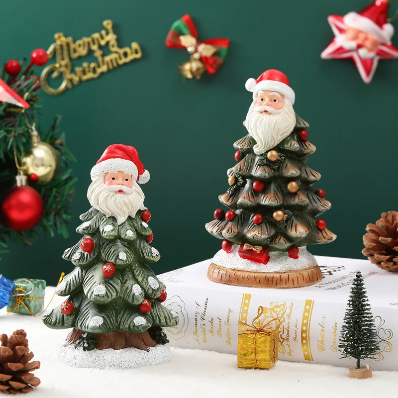 2024 New Cute Christmas Tree Resin Desktop Decorations Table Top Christmas Decorations Best Gifts For Kids