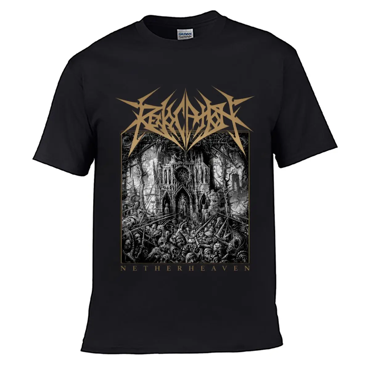 Revocation Netherheaven Gothic Cathedral Skeletons Heavy Metal Street Loose Simple Tee