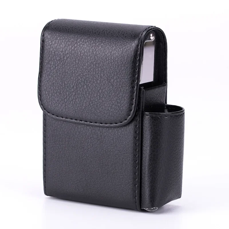 

Leather Lighter Cigarette Case Men's Hanging Belt Portable Protective Case