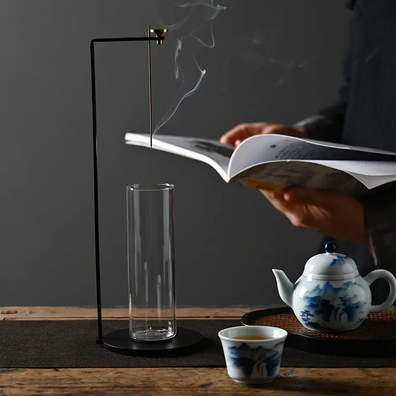 Incense base, upside down glass incense burner, household ornament upside down incense holder