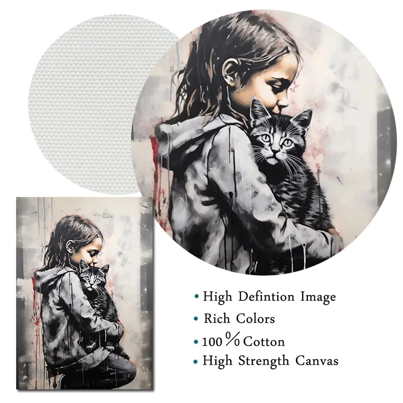 Banksy Graffiti Boy Girl with Balloon on Canvas Posters Prints Pop Street Wall Art Painting for Living Room Home Decor Cuadros view 6