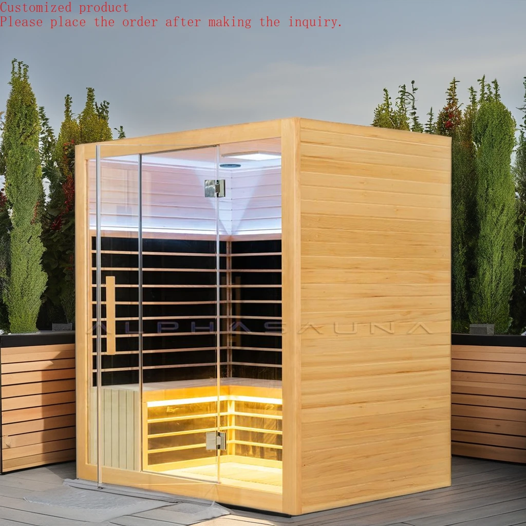 

Customization.Steam 6 Person Far Infrared Outdoor Infrared and Traditional Sauna Room Combo