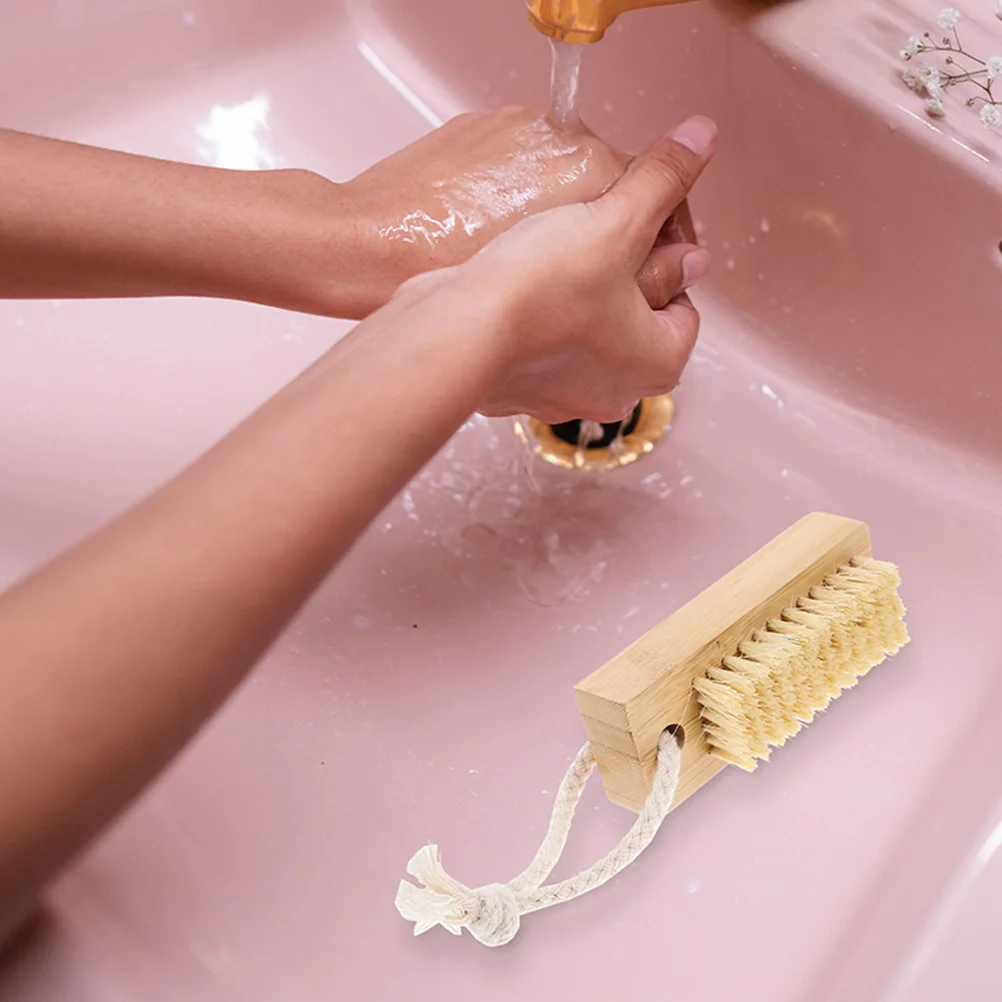 

4Pcs Bamboo Sisal Nail Scrub Brush Compact Size for Effective Exfoliation Under Nails Gentle on for Home Or