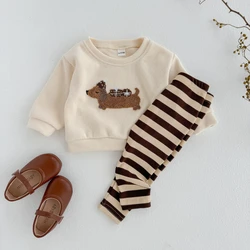 New Baby Boys Girls 2Pcs Long Sleeve Tracksuit Cartoon Puppy Top Pants Children Clothing Toddler Outfit Suit Newborn Clothes