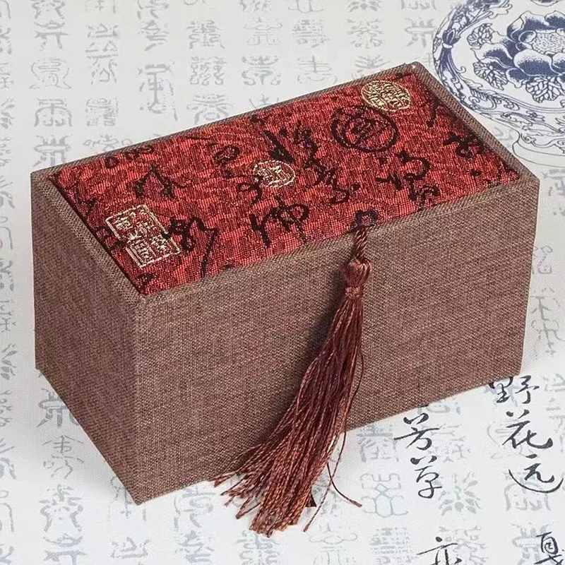 Stationery walnut gift box, box, Buddha bead, hand string, jade, jewelry, linen, antique brocade box