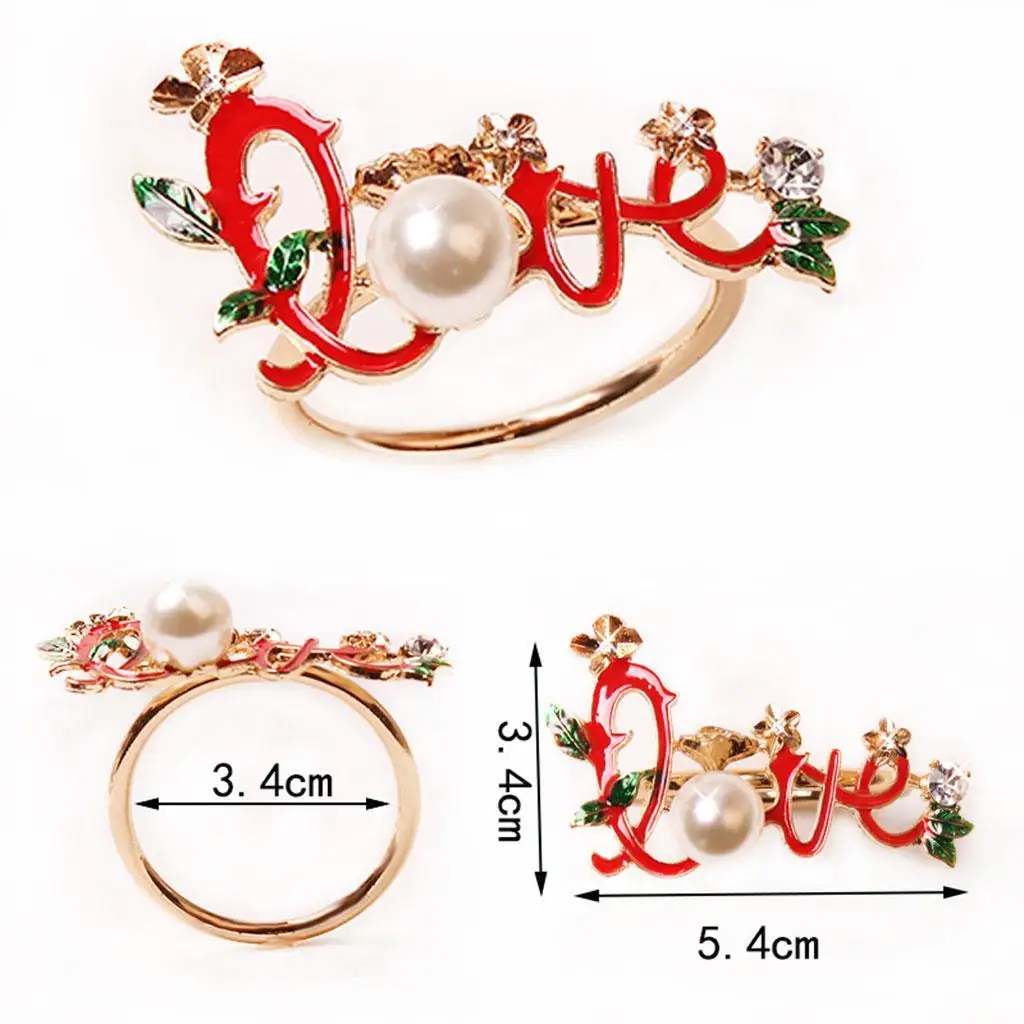 8 Pieces Napkin Buckle Ornament Accessories Napkins Rings Holder Color Rhinestones Napkin Rings Buckle for Banquet